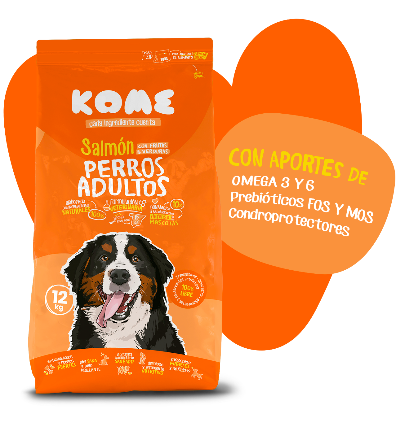 Pienso para Perros Adultos con Salmón, Frutas y Verduras